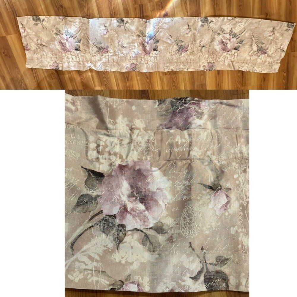 1 - Croscill  17” X 84” Valances Floral Chic Coastal Romantic Rose Flower